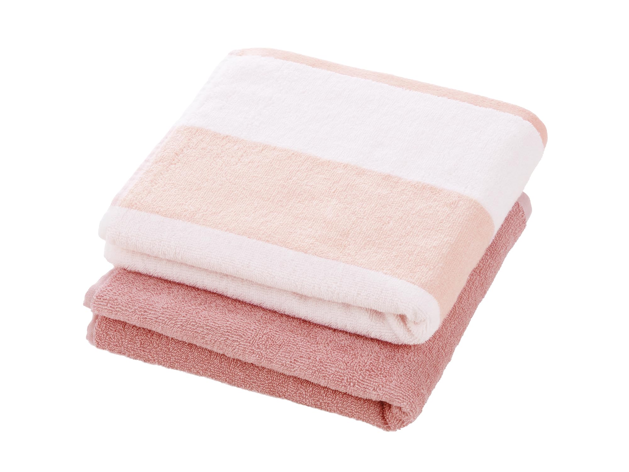 

kosugizen Mini Bath Towel Pastel Border Color 50 x 100 cm Set of 2 Pink Thin Type &