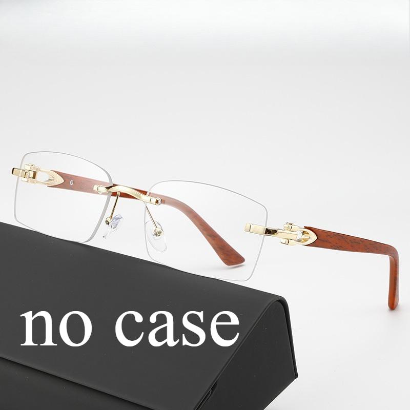 

Модные Безрамочные Солнцезащитные Очки с Панелями Океан и Ножками под Дерево Ретро Мужские и Женские Очки