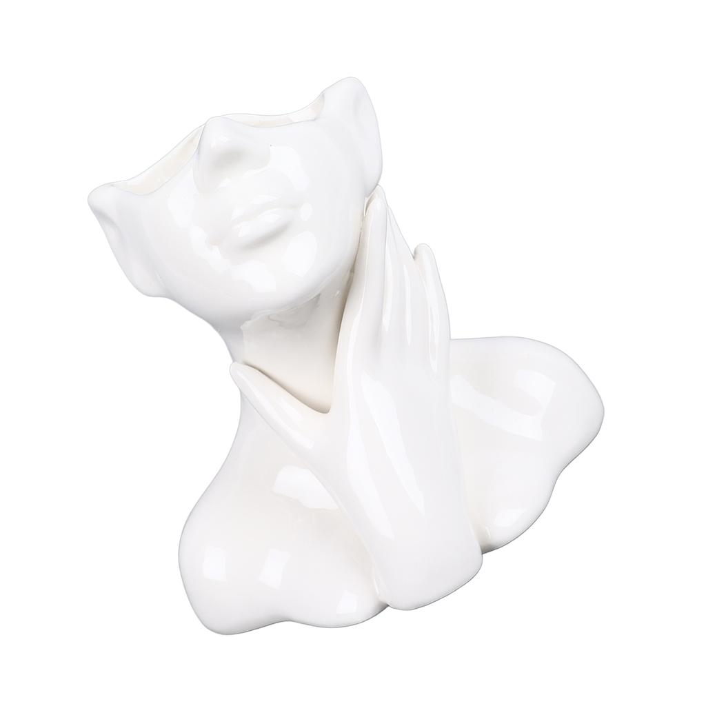 Wazon na twarz kobiety w stylu nordyckim, elegancki wazon na kwiaty, gładki ceramiczny wazon na kwiaty, dekoracja dla