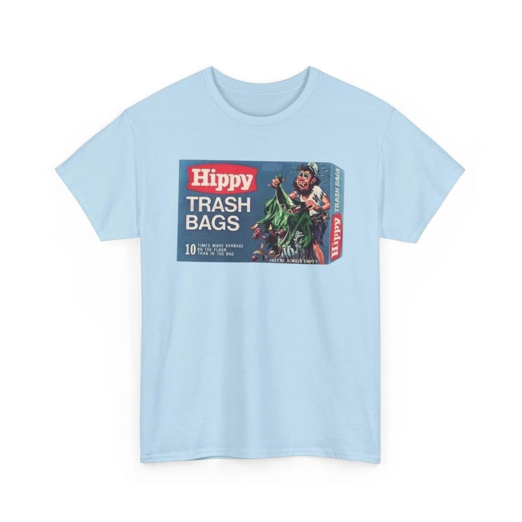 Wacky Packages Hippy Trash Bags Printed T Shirt Funny Hefty Parody