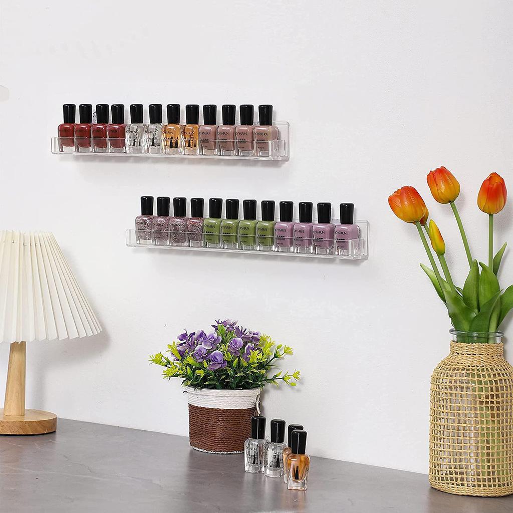 Étagère d'affichage pour vernis à ongles en acrylique à monter au mur