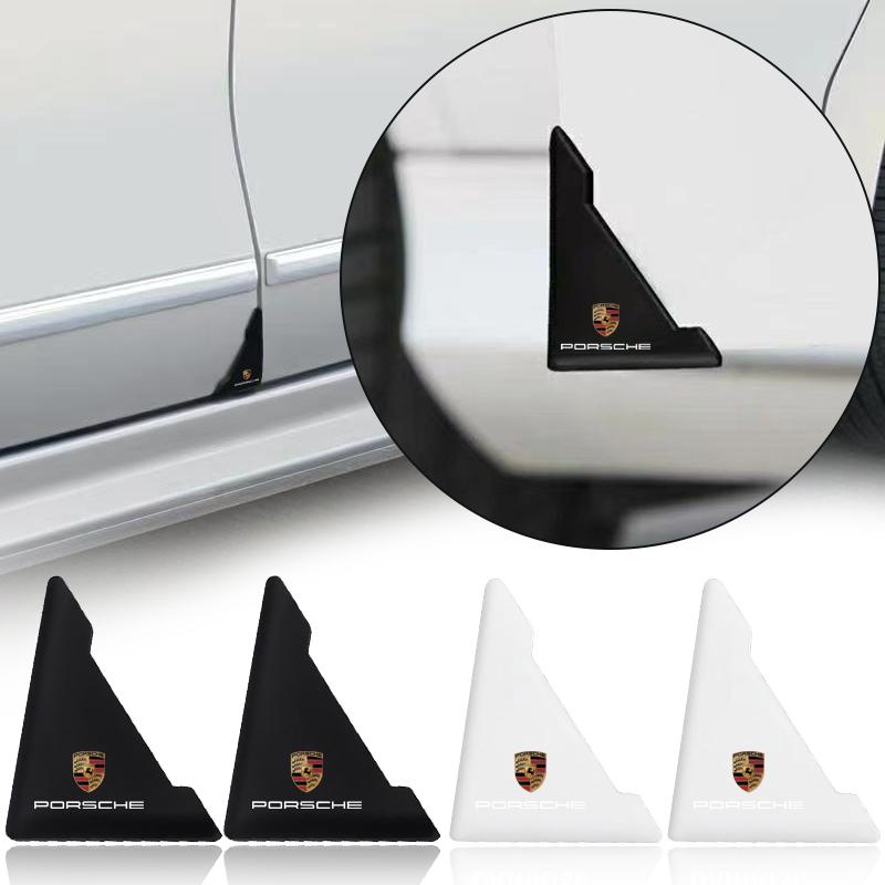 2Pcs Car Door Corner Cover Bumper Crash Anti-Scratch Protection Sticker For Porsche Boxster Cayenne Panamera Macan Cayman 911 918 996 917 991