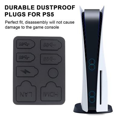 8Pcs/Set Console Dust Cover USB HDMI-Compatible Protector Precise Hole Positioning Long-term Use Dustproof Plugs for PS5 SLIM