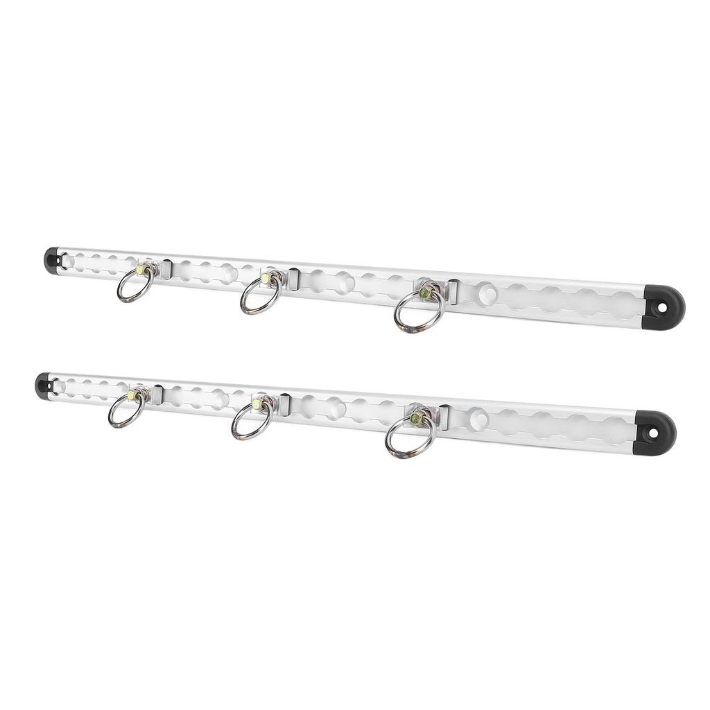 Pair of 23.6in Aluminium L Tracks with 6pcs Single Stud Fitting Round Ring for Truck Beds Trailers Cargo Tie Down