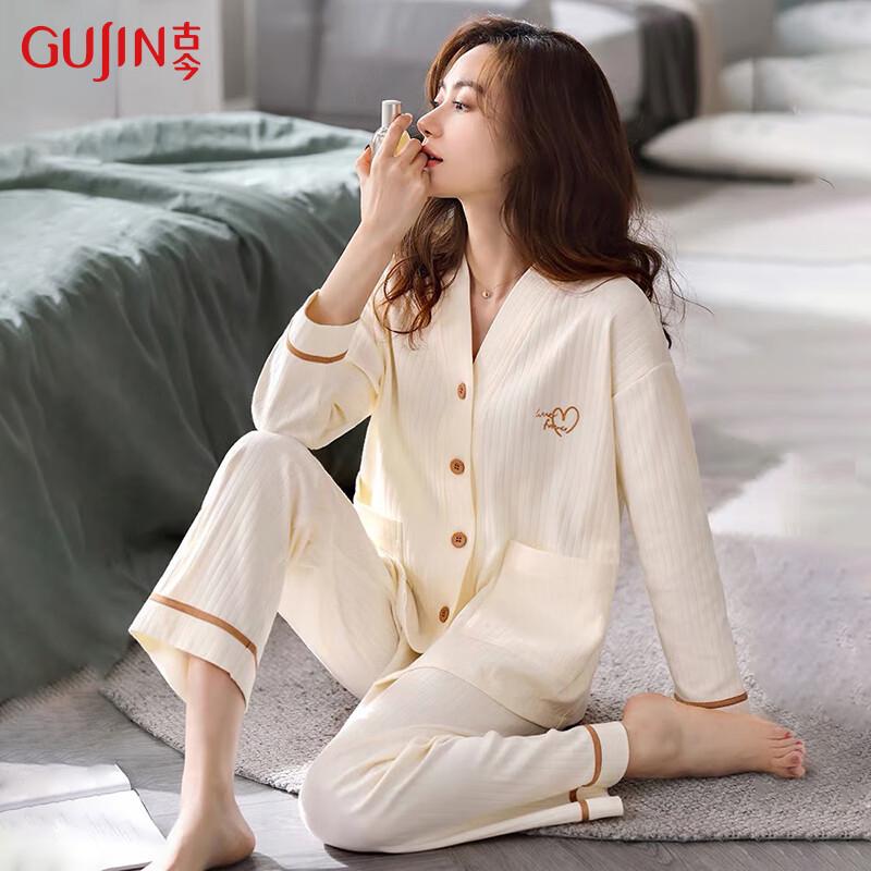 GUJIN Women s 100% Cotton Pajama Set L