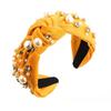 Nail Pearl Head Hoop Solid Color Baroque Headband Vintage Rhinestone Pearl Hairband  Adult