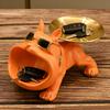 Orange Bulldog Statue Storage Tray Ornament Animal Dog Decoration Resin Craft Art Sculpture Home Decoration Gift