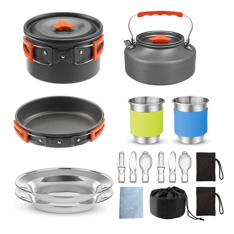 ZISIZ Outdoor Camping Cookware & Tea Kettle Set