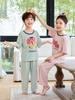Kids' Summer Pajama Set: Thin, Short Sleeve, Long Pants, Unisex Homewear for Medium/Large Children, Ideal for Air Conditioning.