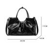 Vintage Pleated Women Crossbody Bag Fashion Pu Leather Tote Bucket Bag Large Capacity Commuting Shoulder Handbag