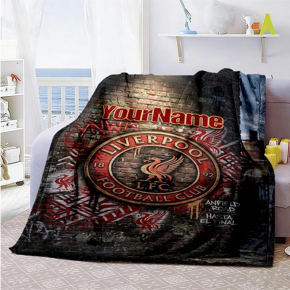 Liverpool Personalized Name Blanket Gift Customizable Blanket Ultra-Soft Great for Couch Office Chair Bed Bedding All-Season Use
