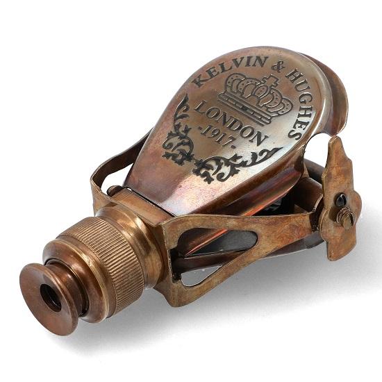 Mosiężny Monokular z Drewnianym Pudełkiem – Styl Steampunkowy, Mini Luneta Szpiegowska, Prezent Kolekcjonerski Marynistyczny