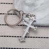 Třpytivý Vintage Klíčenka s Křížkem Křesťanská Náboženská Klíčenka Přívěsek na Tašku Šperk