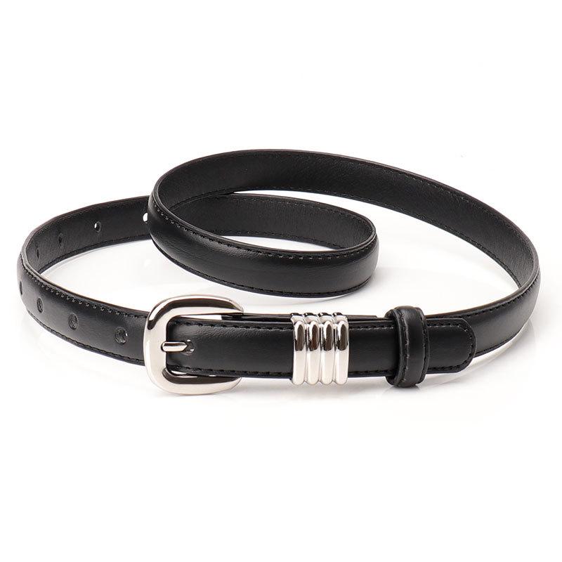 Women's Faux Leather Minimalist Skinny Belt for Jeans and Dresses