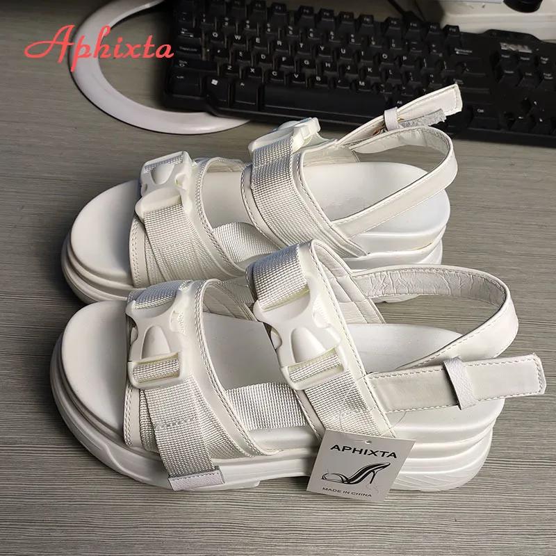 Aphixta Platform Shoes Women Sandals Wedge Heels Shoes Height Increaming Women Buckle Thick Soled Beach Sandals Woman Sandal K78