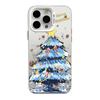 Graffiti Christmas Tree Drop-Proof Phone Case for Apple iPhone 17 Pro Max/16 Pro/15 Plus - Silver IMD