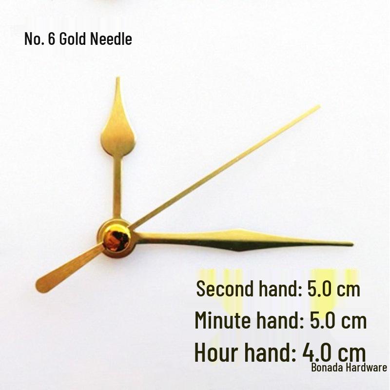 Gold Pointer DIY Quartz Clock Hands for Wall Clocks - Cross Stitch & Metal Design