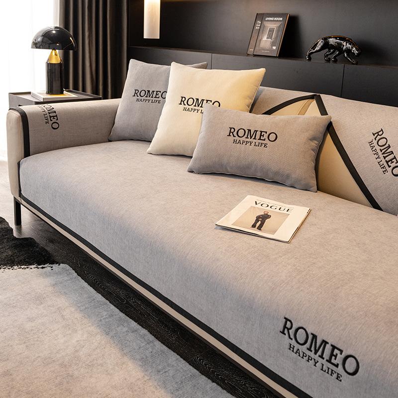 Chenille Sofakissen, Universelle Sofabezug für alle Jahreszeiten, Rutschfest, Einfacher Sofabezug, All-inclusive Leichtes Luxus Sitzkissen