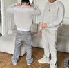 Unisex Europäischer Lässiger Locker Geschnittener Pullover mit Langen Ärmeln und Rundem Halsausschnitt für Herbst und Winter