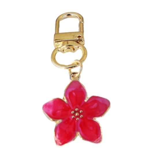 Keychain Pendant Ergonomic Flower Design Key Ring Decorative Versatile Key Holder Backpack Bag Accessory