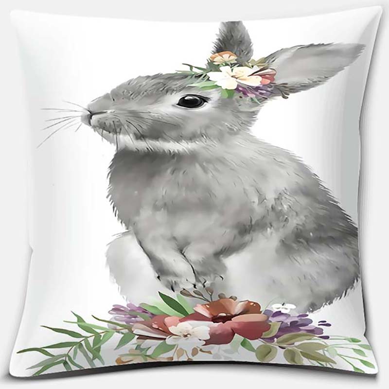 Cute Rabbit Series Pattern Pillowcase Square Pillowcase Home Office Decoration Pillowcase Living Room Bedroom Home Decoration