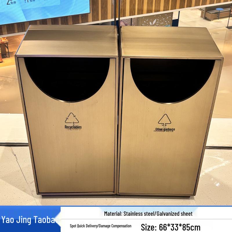 Commercial Large Stainless Steel Outdoor Trash Can for Parks and Streets
