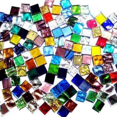100g Mosaikfliesen Buntglasstücke Mehrfarbig 1cmX1cm Für Kunsthandwerk Bulk DIY Neu