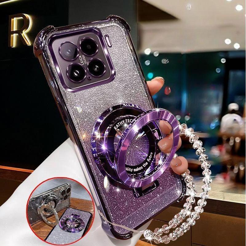 

Crystal Bracelet Magnetic Stand Phone Case For Xiaomi 15T 14T Pro 13T 12T 11 Lite 15 12X 12S 17 Pro Max Glitter Shockproof Cover For Xiaomi 15T