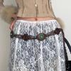 Woven Fringed Chain Belt for Women Adjust LaceUp WaistBand Fashion Rope Belt for Girl Bohemian Style Waist Decors