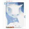 Diamond Painting Kit Glowing White Cat Design Full Drill Canvas Art Relaxing Handmade Craft Gift for Women Adults Wall Decor DIY Hobby