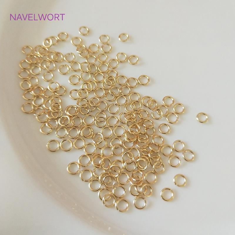 Multi Size 14K/18K Gold Plated Open Jump Ring Connecting Rings For Jewelry Making Supplies Brass Split Rings Jewelry Accessories