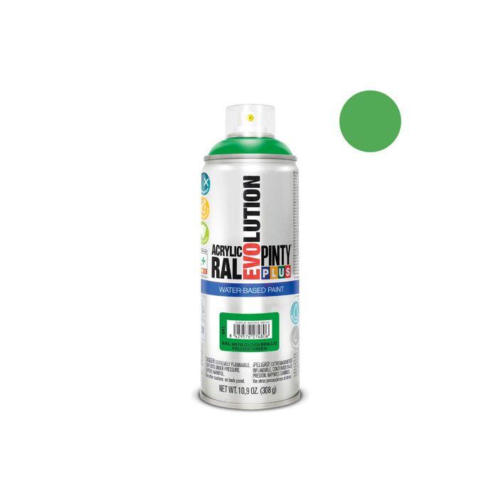 Peinture En Aérosol Pintyplus Evolution Water-based 520cc Ral 6018 Vert Jaune
