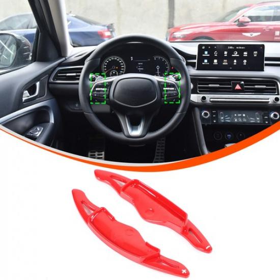Red Gear Shift Paddles Paddle Shifters For Hyundai Elantra Sonata Genesis G70