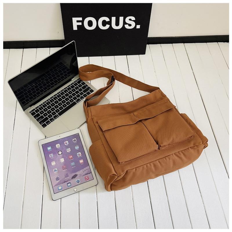 Utility Style Shoulder Crossbody Bag Unisex Instagram Canvas Bag Student Class Bag Street Large Capacity Artistic Casual Bag
