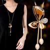 1 Fashion Creative Butterfly Sweater Chain Butterfly Fringe Necklace Butterfly Pendant Long Necklace