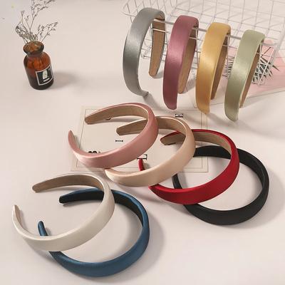 1 Stück Satin Schwamm Stirnband für Damen Einfarbige Dickes Haar Haarreif Haarband Mode Haarschmuck