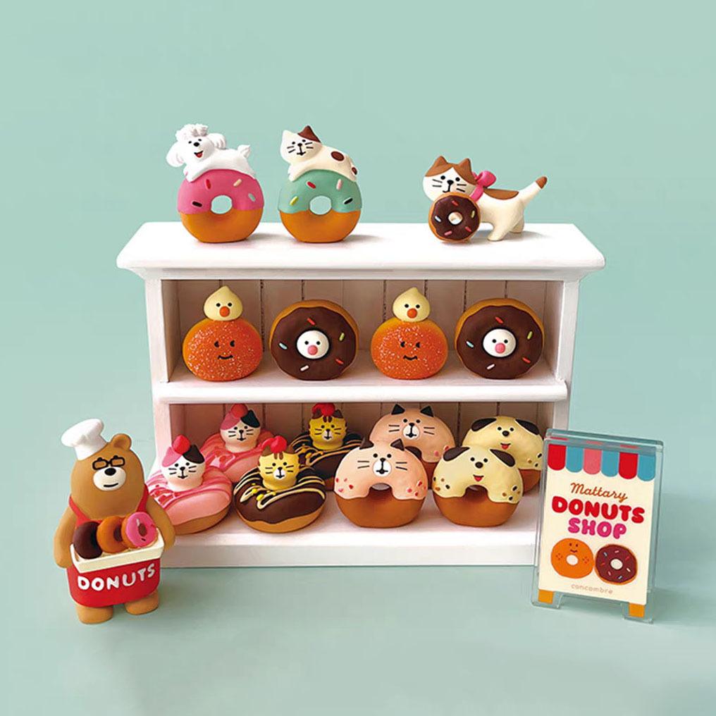 1pc Japanese Cat Grocery ZAKKA Donut Bread Food Fun INS Baking Coffee Shop Themed Decoration Furniture Ornaments Collection Toy