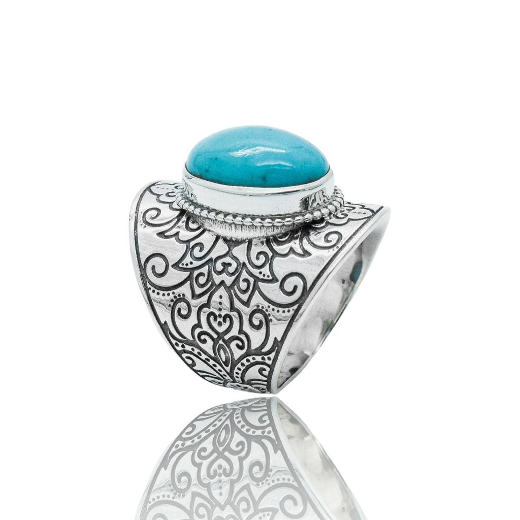 Arizona Turquoise Ring: Handcrafted Sterling Silver Unisex Jewelry