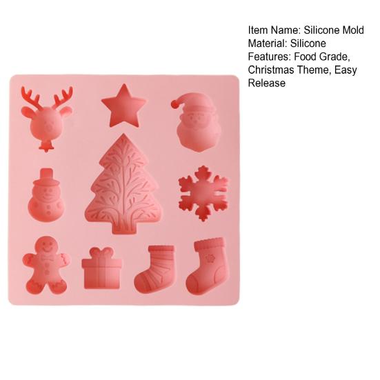 Vánoční silikonová forma nepřilnavá potravinářská vhodná do myčky snadné vyjímání DIY Santa Claus sněhulák sob čokoláda bonbóny dort fondán sušenky forma