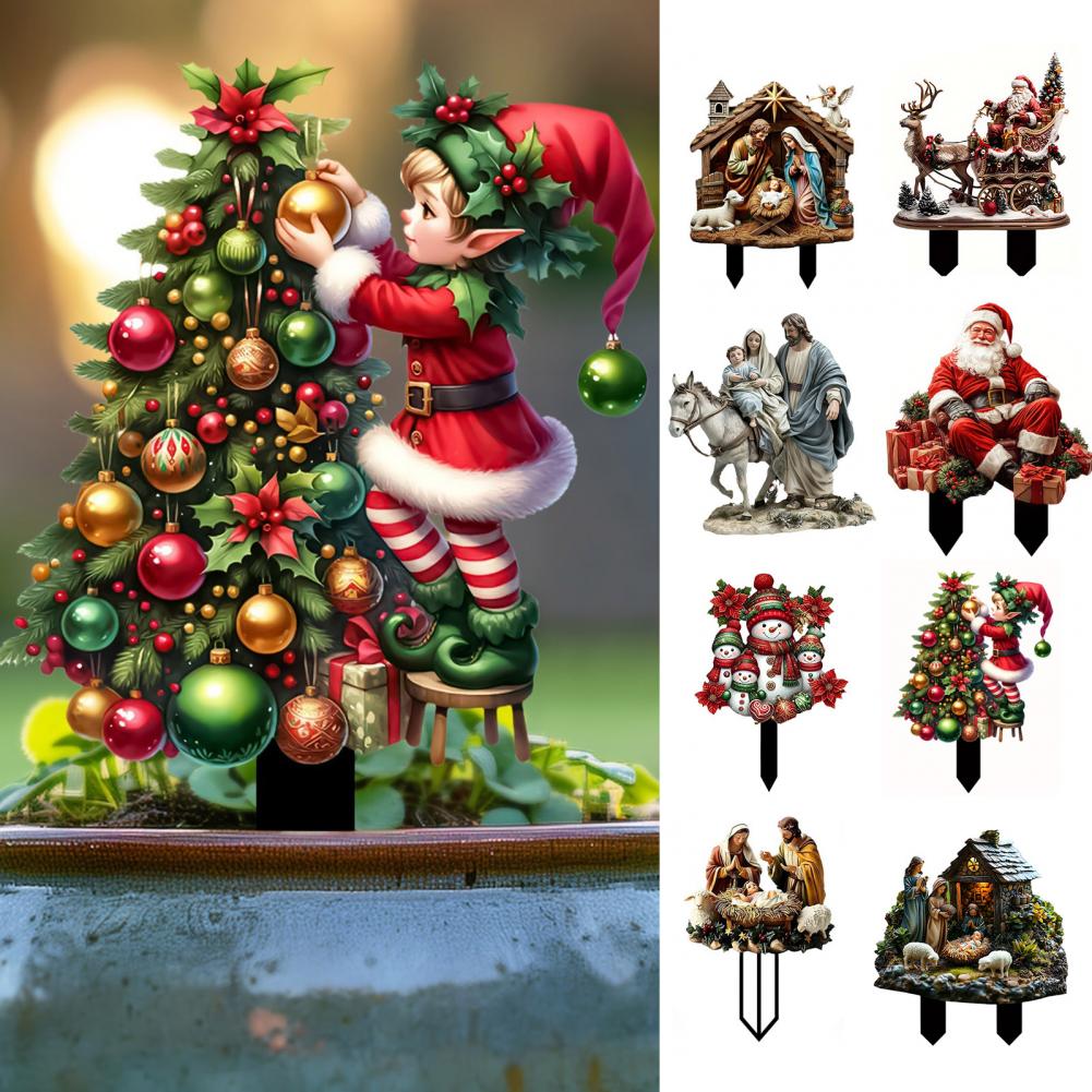 Acrylic Garden Stake Unique Nativity Design Stake Christmas Nativity Scene Garden Stake Yard Decor for Outdoor Patio Lawn 2d