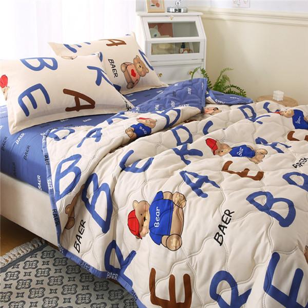 Neue Druck Klimaanlagen Bettdecke Weich Atmungsaktiv Dünne Decke Tagesdecke Dünnes Laken Kühle Bettwäsche