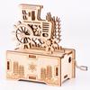 FEOOE R Wooden Jigsaw Mini Adult Decompression Children's Intelligence Stereo Jigsaw Custom Beetle Hand-cranked Music Box CJ