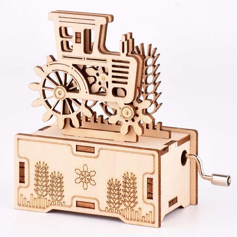 

FEOOE R Деревянная головоломка Мини-Декомпрессия для взрослых Детская интеллектуальная стерео-головоломка на заказ «Жук» Музыкальная шкатулка с ручным управлением CJ