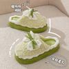 Bow New Cotton Slippers Women's Winter Indoor Home Soft Sole Non-slip Warm Plush Thick-soled Confinement Shoes