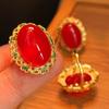 Jade Rot Beleuchtung Natürlicher Chalcedon Ring Achatring, Echte Aufnahme
