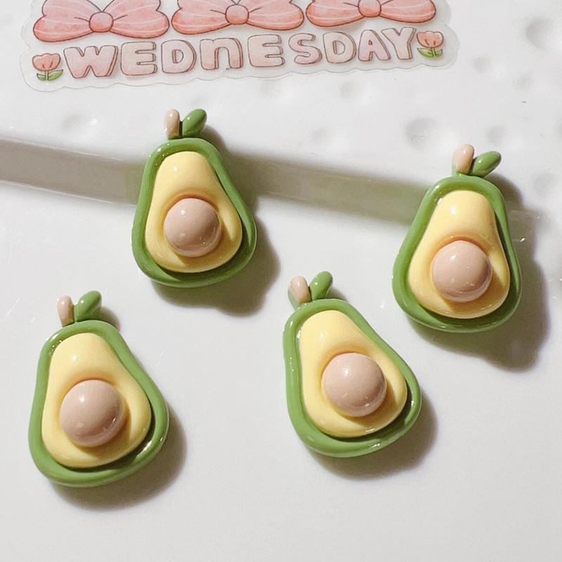 10 Pcs New Kawaii Cartoon Fruit Strawberry, Cherry Avocado Resin Scrapbook Diy Jewelry Children Gift Hairpin Accessories A66