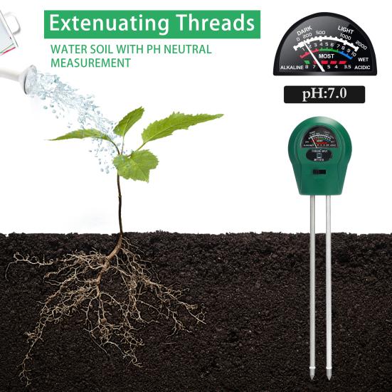 3Pcs/Set Water Testers Quick Reading Accurate Measurement Multifunction Digital pH/EC PPM/Soil Testers