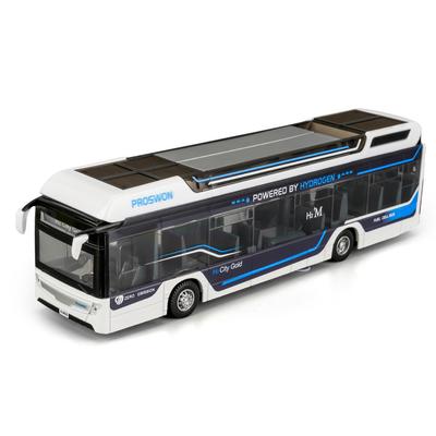 1/50 Luxe Nieuwe Energie Elektrische Luchthaven Zakelijke Bus Legering Auto Model Diecasts Metaal Tour Stad Bus Model Geluid en Licht Kinder Speelgoed Cadeau