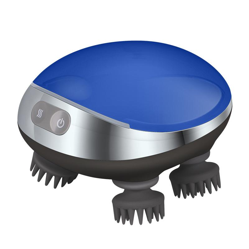 

K111 Electric Head Massager Hot Compress Head Relax Deep Tissue Kneading Massage Machine Blue