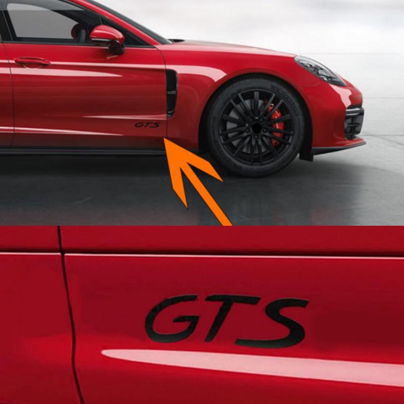 ADB2   2PCS Car Styling GTS Body Emblem Badge Sticker For Porsche Panamera Spyder Carrera Macan Boxster Cayman Cayenne 971 911 718